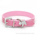 High Quality Bling Designers Rhinestone Pu Dog Collar